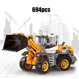 MOC Engineering Wheel Loader Building Kit - DIY Construction Truck Blocks for Kids