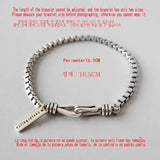 925 Sterling Silver Geometric Charm Bracelet for Women
