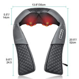 Heated Shiatsu Neck and Shoulder Massager – Deep Tissue Kneading with 3-Speed Settings