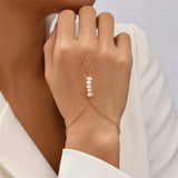 Boho Chain Bracelet with Finger Ring – Trendy Hand Jewelry for Women