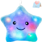 Glow-in-the-Dark Star Pillow - LED Light Up Plush Toy & Night Light for Kids