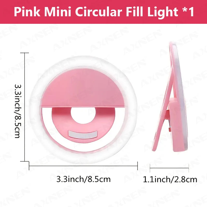 LED Light Ring with USB Charging – Mini Selfie Light for Phones