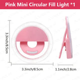 LED Light Ring with USB Charging – Mini Selfie Light for Phones