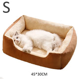 Cama de felpa para gatos: acogedora cesta con cojines para gatitos y mascotas pequeñas