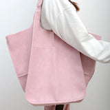 Retro Handmade Beach Tote Bag – High Capacity Zipper Shoulder Bag for Women