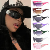 Gafas de sol estilo punk Y2K de moda 2025: gafas de sol envolventes de moda para mujeres y hombres