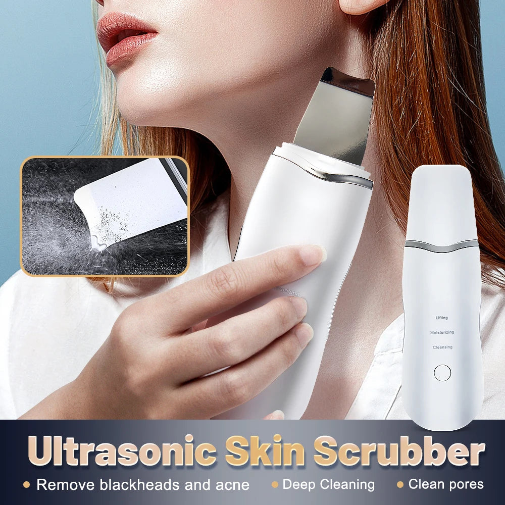 Ultrasonic Skin Scrubber & Blackhead Remover with Ion Deep Pore Cleaner