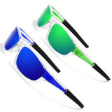 2 pares de gafas de sol deportivas polarizadas para hombres: gafas de visión nocturna livianas para andar en bicicleta, conducir y pescar