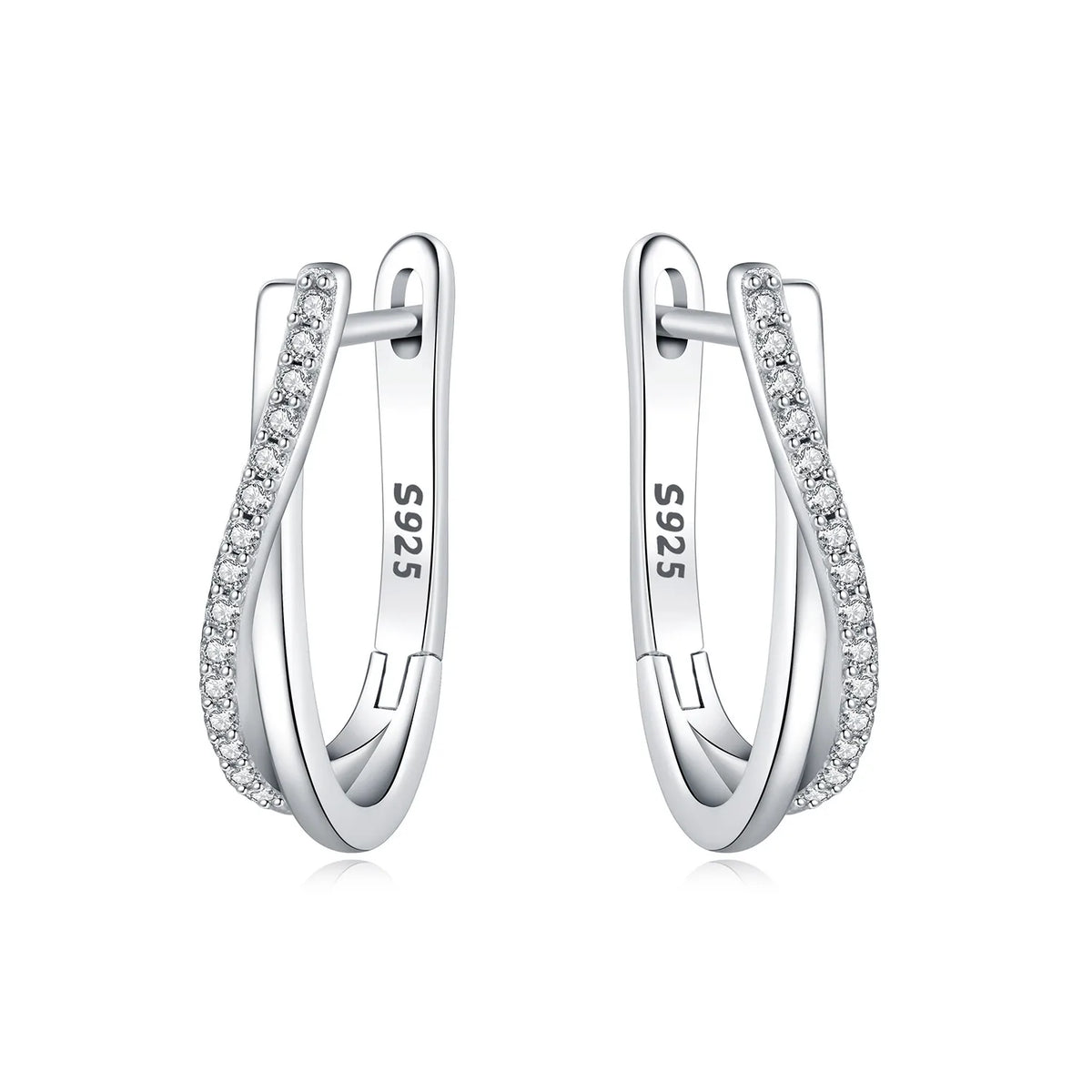 Trendy Silver Zircon Hoop Earrings for Women – Lightweight Fine Jewelry