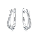 Trendy Silver Zircon Hoop Earrings for Women – Lightweight Fine Jewelry