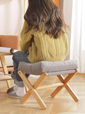 Foldable Wooden Footstool – Compact & Stylish Ottoman for Home & Office