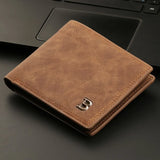 Slim PU Leather Men’s Wallet with Coin Pocket & Card Holder – Short Casual Bifold