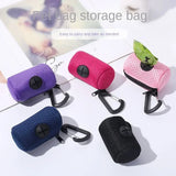 Portable Dog Poop Bag Dispenser – Mesh Fabric Waste Bag Holder for Pet Owners on the Go