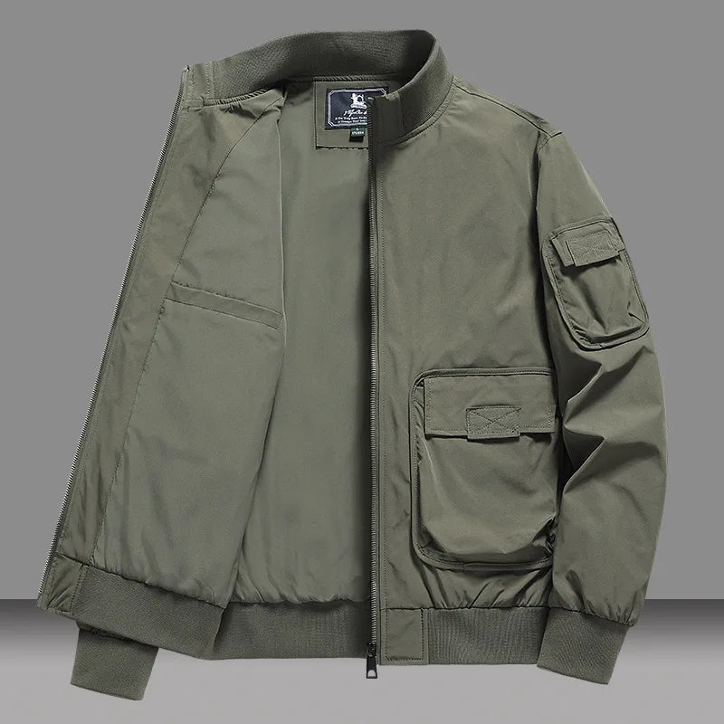 Men's Cotton Flight Jacket – Loose Fit Baseball Jacket for Spring & Autumn