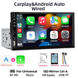 7-Inch Car Stereo with Bluetooth 5.0, Wired CarPlay & Android Auto, FM Radio, USB/SD, MP3 Player