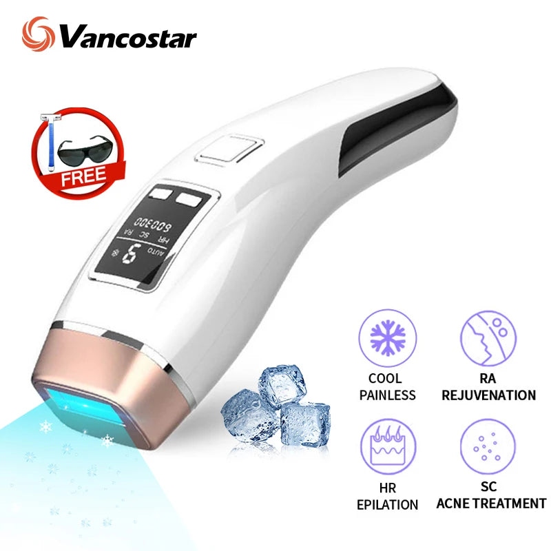 4-in-1 IPL Hair Removal Device – Permanent Laser Hair Remover with Cooling & Acne Treatment