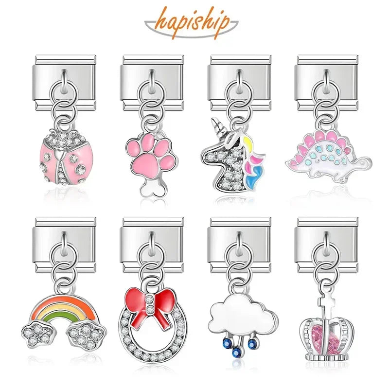 Elegante pulsera holográfica de acero inoxidable para mujer: diseño animal clásico, duradera y elegante 