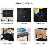 Escurridor de platos de 2 niveles | Organizador de encimera de cocina con escurridor 