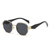 Trendy Polygonal Sunglasses – Stylish Metal Frame UV400 Shades for Women & Men