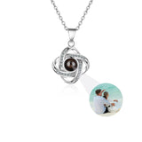 Personalized Photo Projection Necklace with Rose Pendant