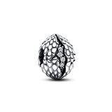 Sterling Silver Nugget Beads with Zircon for 3mm Charm Bracelets
