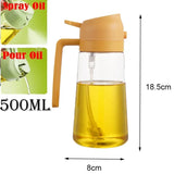 Pulverizador de aceite 2 en 1 de 200/300/500 ml para cocina, pulverizador de aceite, limpiador de aceite, pulverizador de vinagre y salsa de soja, limpiador de contenedores