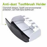Dispensador automático de pasta de dientes y soporte para cepillos de dientes de pared | Juego de baño a prueba de polvo