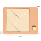 Wooden Geometric Puzzle Set - Brain Teaser IQ Game for Kids & Adults