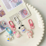 Sanrio Hello Kitty Transparent Keychain - Cute Flashing Anime Bag Charm