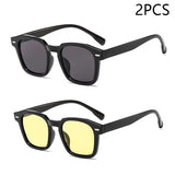 Unisex Rectangle Vintage Sunglasses – Retro Cat Eye Shades with UV400 Protection
