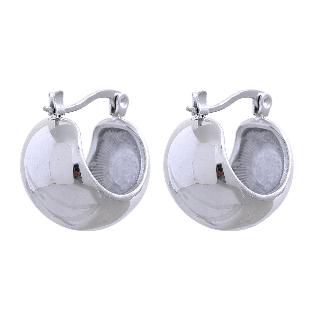 Pendientes de aro de acero inoxidable de moda: elegantes joyas bañadas en oro para mujer