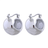 Pendientes de aro de acero inoxidable de moda: elegantes joyas bañadas en oro para mujer