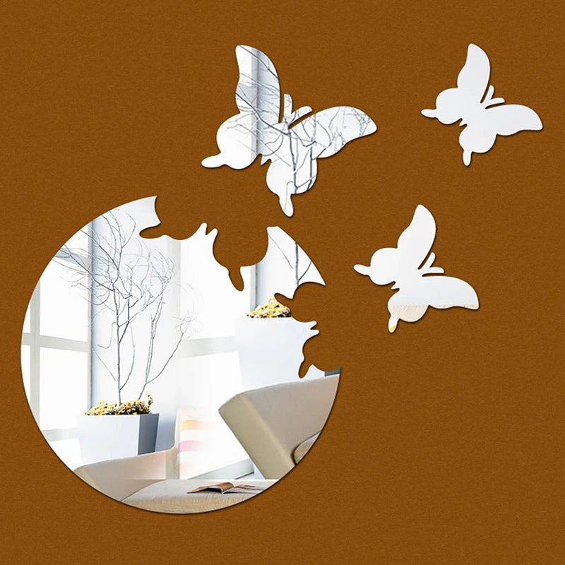 Pegatinas de pared de espejo acrílico: decoración casera para sala de estar, dormitorio y oficina