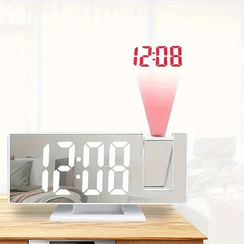 Multifunctional Projection Alarm Clock with Temperature Display & Auto-Dimming