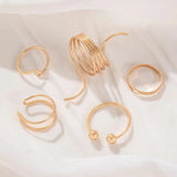 Conjunto de anillos de oro minimalistas: joyería de moda de moda para mujeres