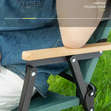 Foldable Wooden Beach Chair with Armrests – Heavy-Duty Outdoor Lounge Seating