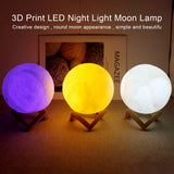 3D Moon LED Night Light with Button Battery – Portable Soft Glow Lamp