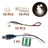10-Piece LED Spotlight Building Block Set - MOC Lighting Kit for LEGO-Compatible Models