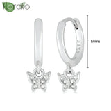 Sterling Silver Zircon Hoop Earrings for Women – Elegant Star & Heart Design
