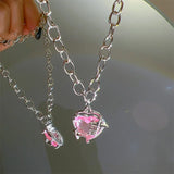 Trendy Heart-Shaped Mood Pendant Necklace for Women