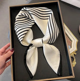 Luxury 70×70cm Silk Square Scarf – Elegant Satin Hairband & Neckerchief