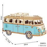 3D Wooden Puzzle RV Model Kit – DIY Educational Toy for Kids & Adults