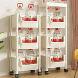 Estantería de almacenamiento con ruedas de varios niveles: estantería móvil y organizador para cocina, baño y hogar 