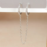 Trendy Stainless Steel Hoop Earrings with Cubic Zirconia for Women