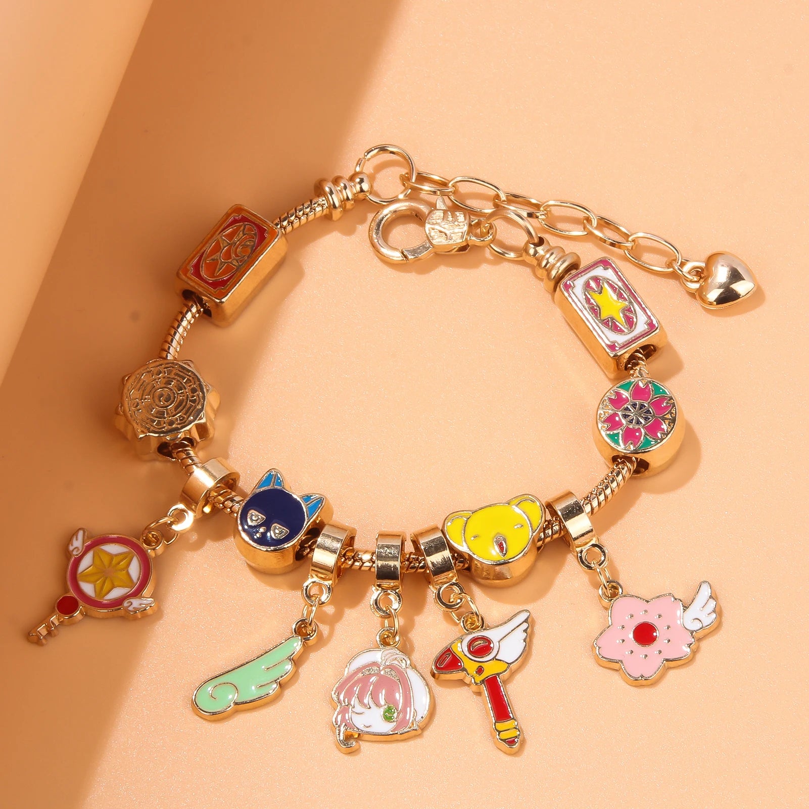 Pulsera con dije de varita mágica de Sakura Card Captor: brazalete con holograma que rastrea el estado de ánimo para mujeres, regalo de joyería de cosplay