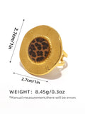 18K Gold Plated Stainless Steel Leopard Print Ring – Trendy & Stylish Statement Jewelry