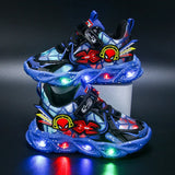 Spiderman LED Light-Up Sneakers for Boys - Anti-Slip Sports Shoes