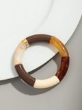 Pulsera de cuentas acrílicas bohemias para mujer: dije geométrico, moderna y liviana