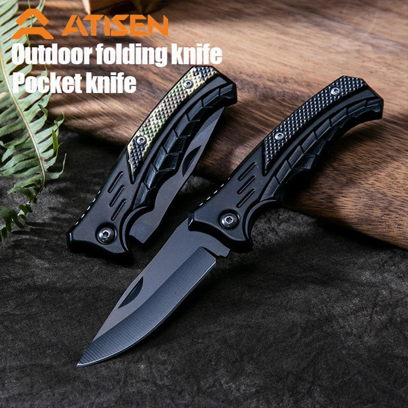 Cuchillo fileteador plegable de acero inoxidable: cortador de carne portátil para pesca y acampada
