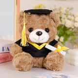 25cm Graduation Bear Plush Toy – Cute Doctor Teddy with Christmas Hat